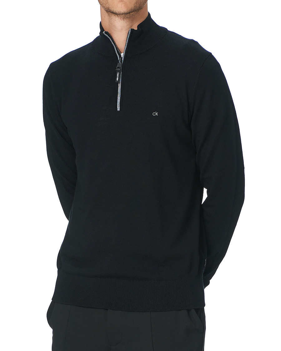 Heren | Truien | Calvin Klein | Superior Wool Half Zip Sweater Black