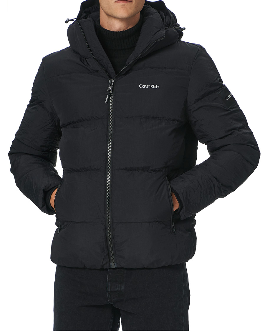Homme | Manteaux Et Vestes | Calvin Klein | Crinkle Nylon Puffer Jacket Black