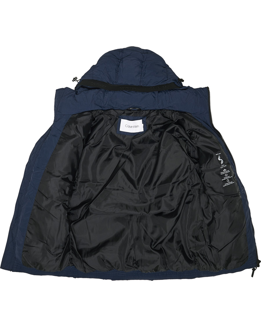 Homme | Manteaux Et Vestes | Calvin Klein | Crinkle Nylon Puffer Jacket Navy