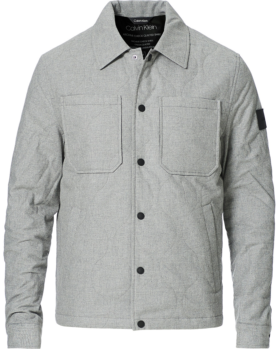 Heren | Jassen | Calvin Klein | Two Tone Light Padded Shirt Jacket Grey Heather