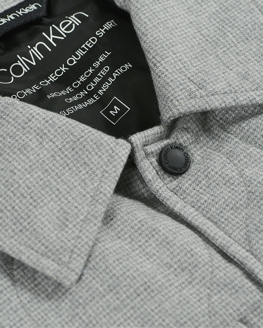 Heren | Jassen | Calvin Klein | Two Tone Light Padded Shirt Jacket Grey Heather