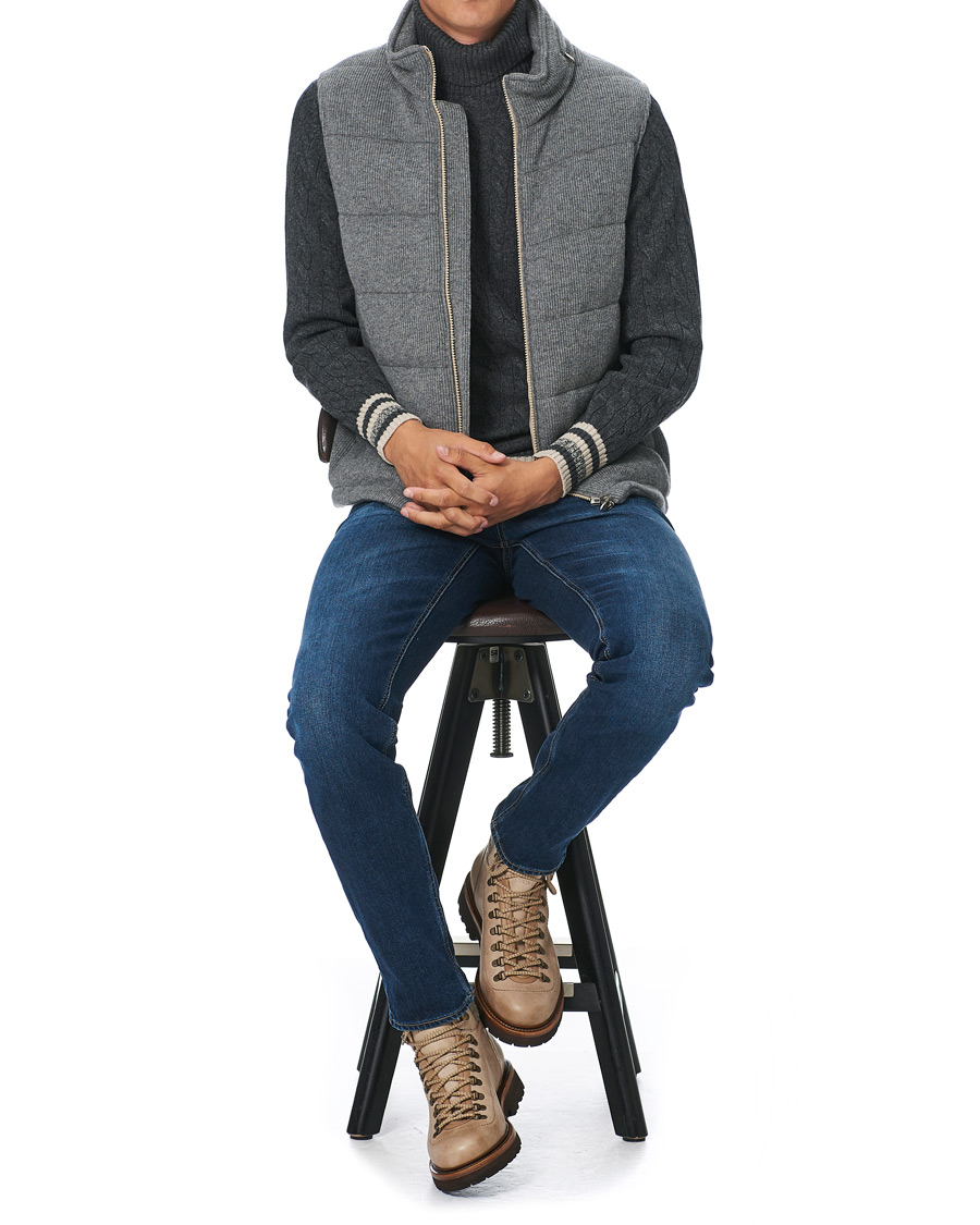 Homme | Manteaux Et Vestes | Brunello Cucinelli | English Rib Cashmere Down Gilet Grey Melange