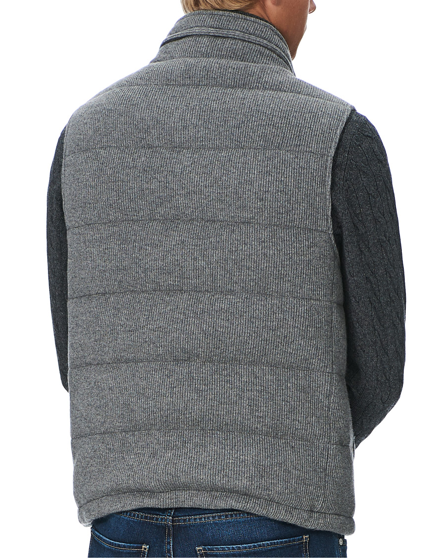 Homme | Manteaux Et Vestes | Brunello Cucinelli | English Rib Cashmere Down Gilet Grey Melange