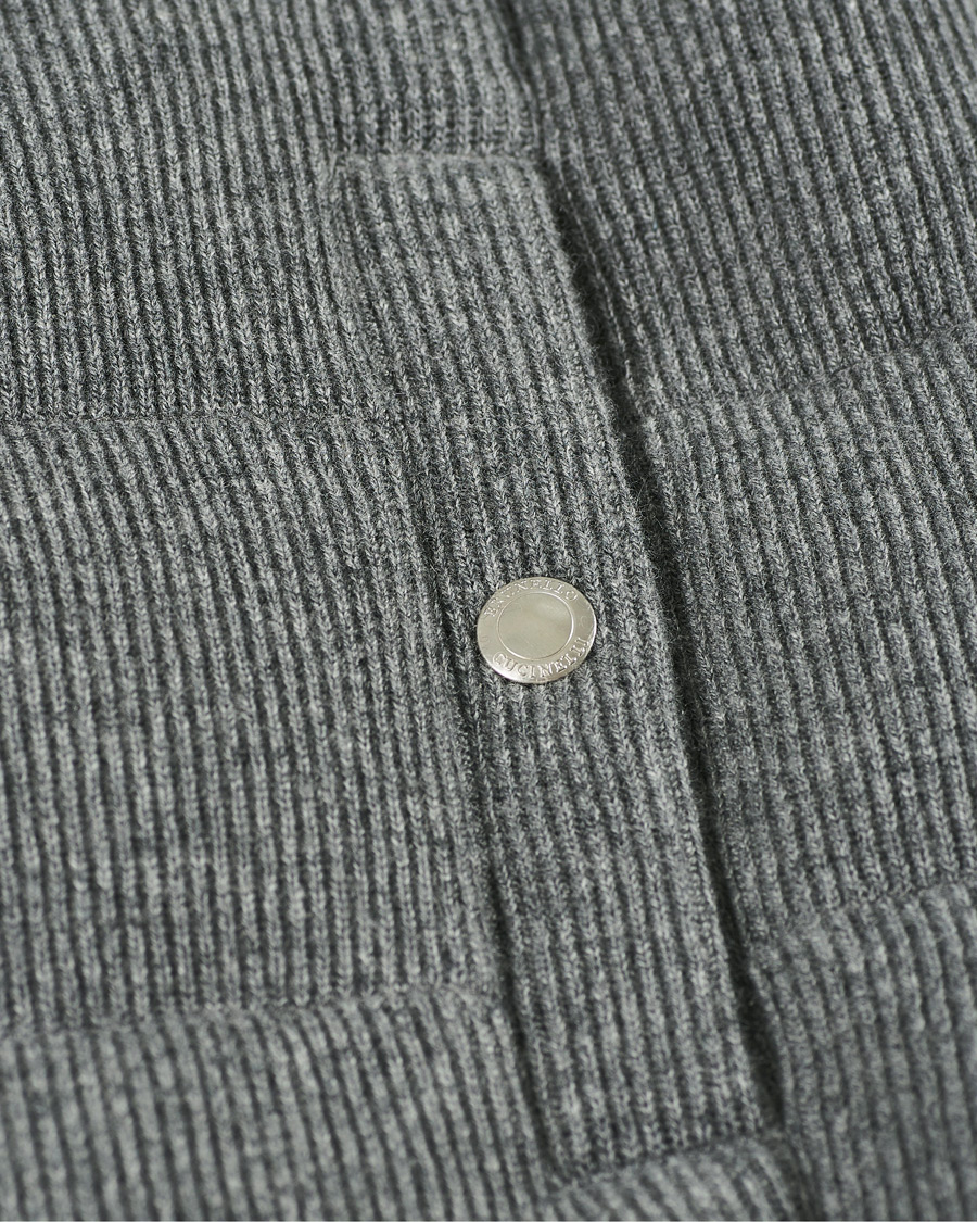 Homme | Manteaux Et Vestes | Brunello Cucinelli | English Rib Cashmere Down Gilet Grey Melange