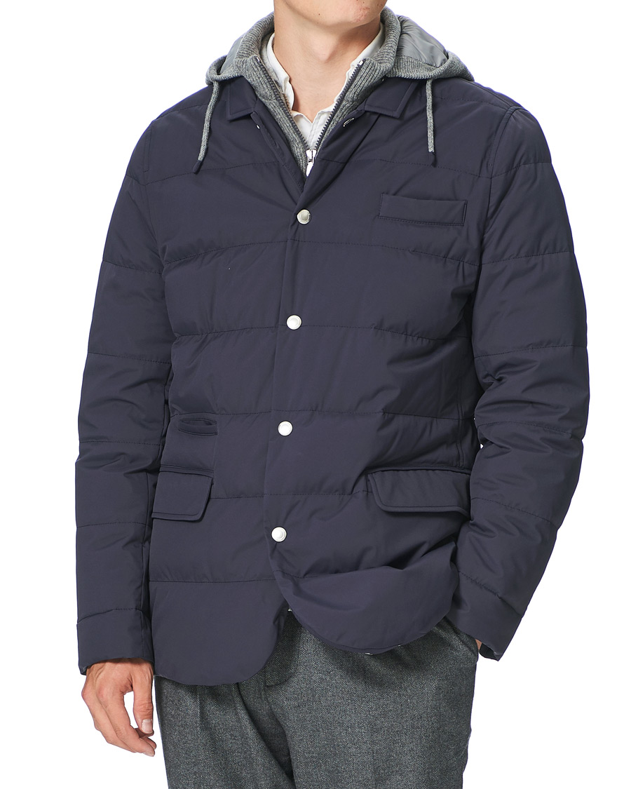 Homme | Manteaux Et Vestes | Brunello Cucinelli | Cashmere Lined Hooded Jacket Navy
