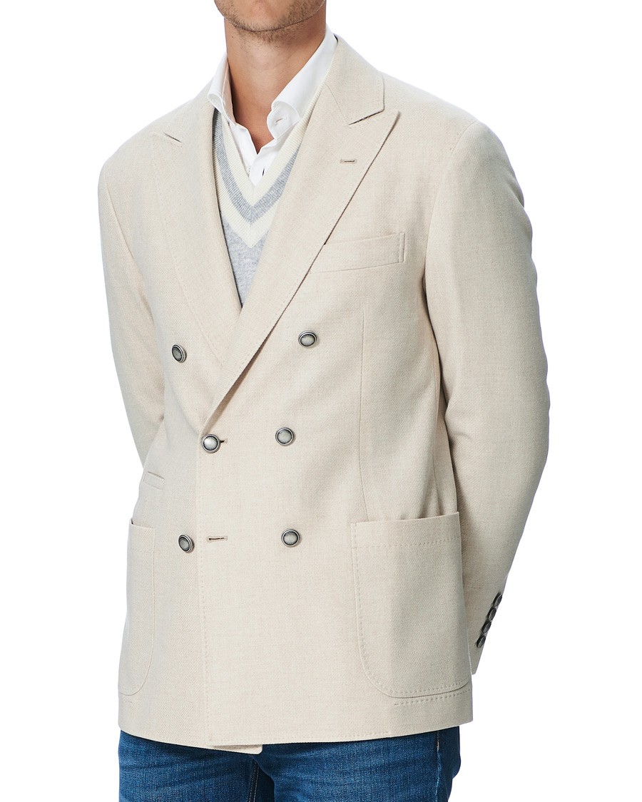 Homme | Blazers | Brunello Cucinelli | Double Breasted Cashmere Blazer Sand