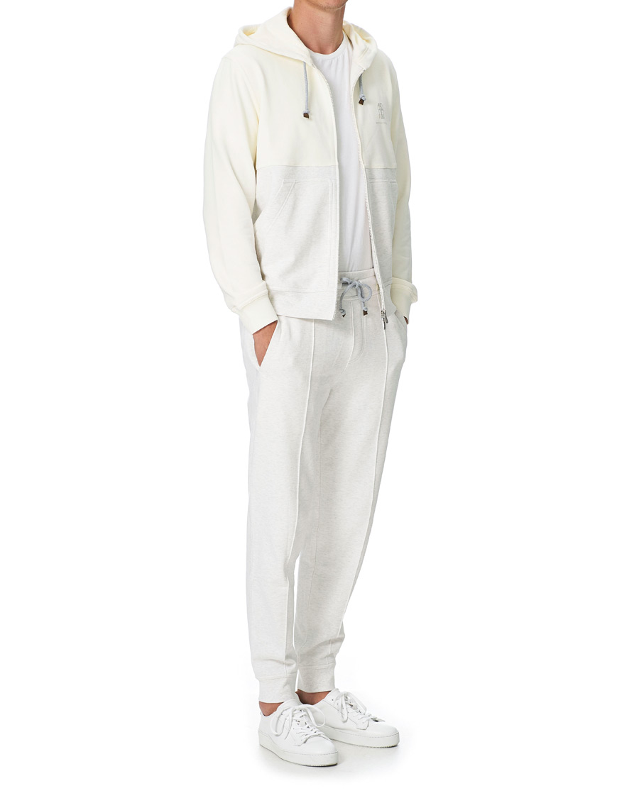 Homme | Pantalons | Brunello Cucinelli | Soft Fleece Cotton Jogging Pants Off White