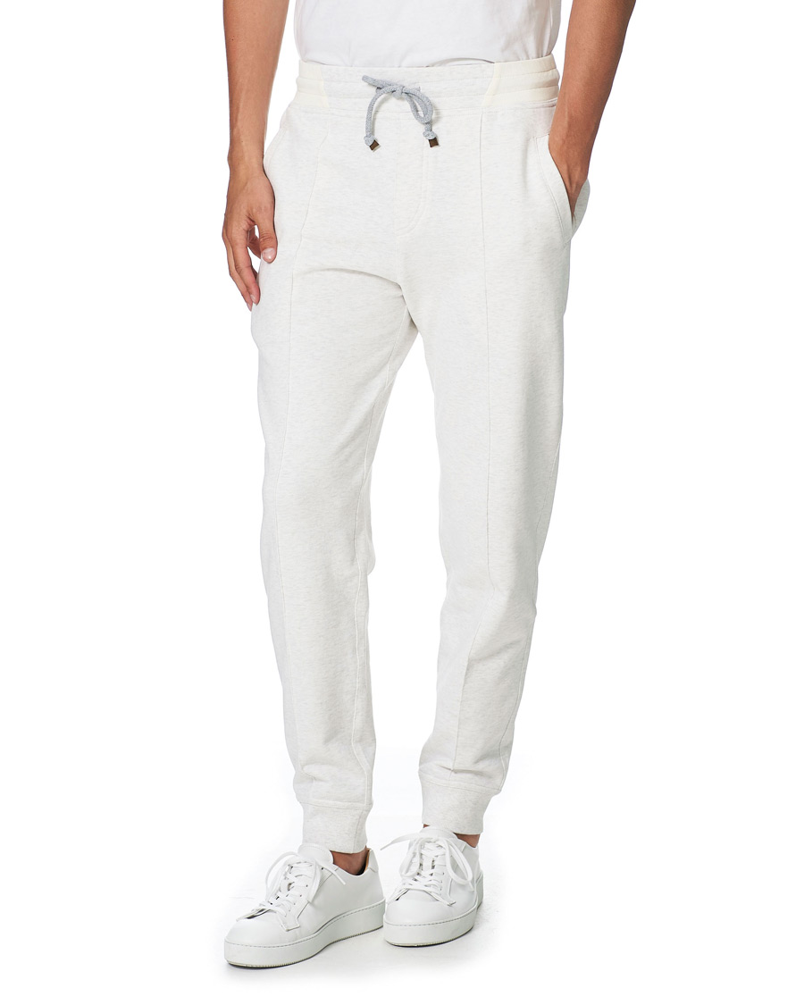 Homme | Pantalons | Brunello Cucinelli | Soft Fleece Cotton Jogging Pants Off White