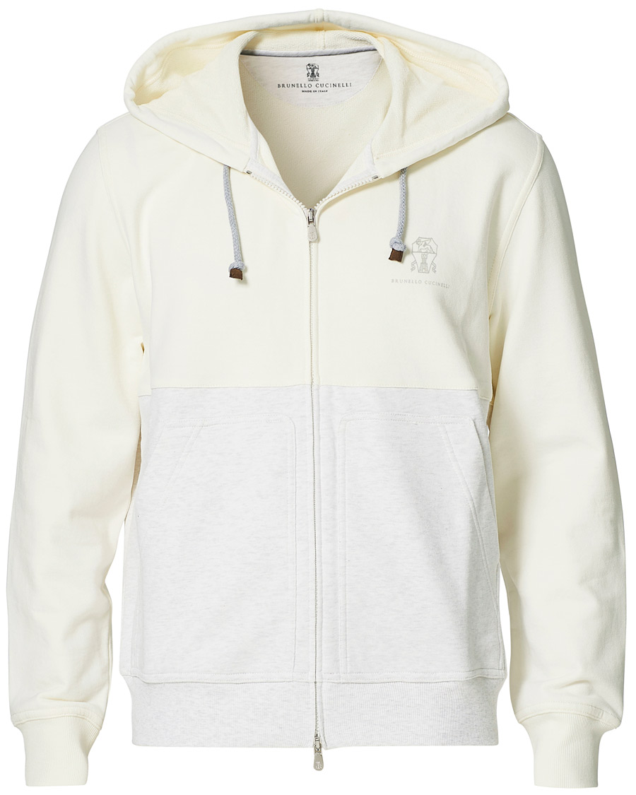 Homme | Pulls Et Tricots | Brunello Cucinelli | Soft Fleece Cotton Zip Sweater Off White