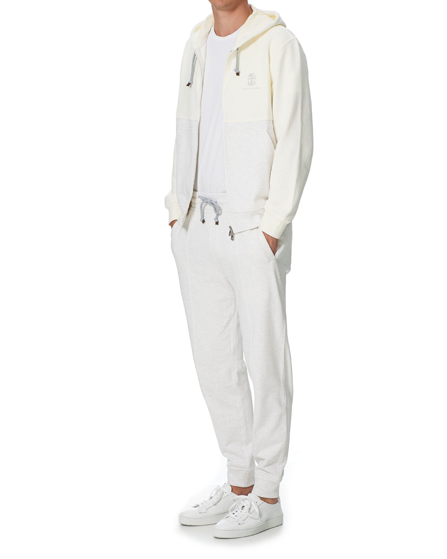 Homme | Pulls Et Tricots | Brunello Cucinelli | Soft Fleece Cotton Zip Sweater Off White