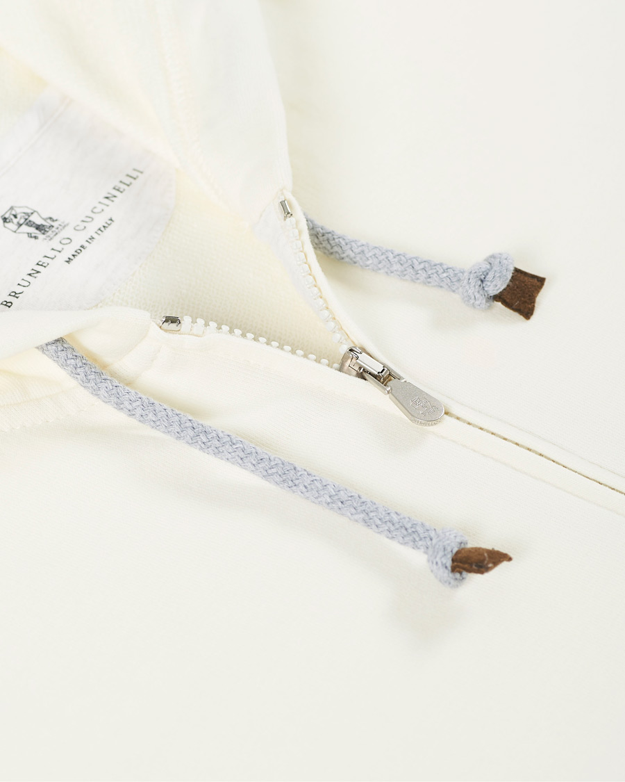 Homme | Pulls Et Tricots | Brunello Cucinelli | Soft Fleece Cotton Zip Sweater Off White