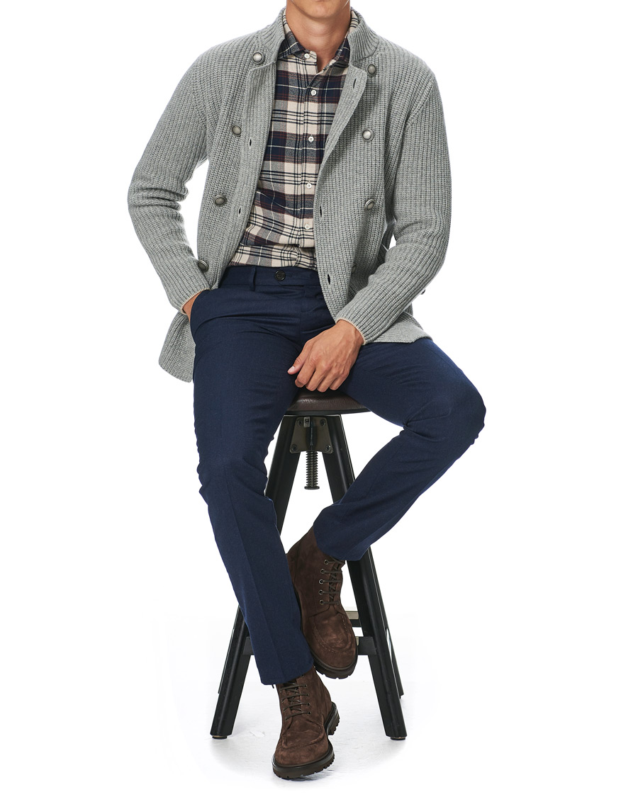 Homme | Pulls Et Tricots | Brunello Cucinelli | Double Breasted Cashmere Cardigan Jacket Grey Melange