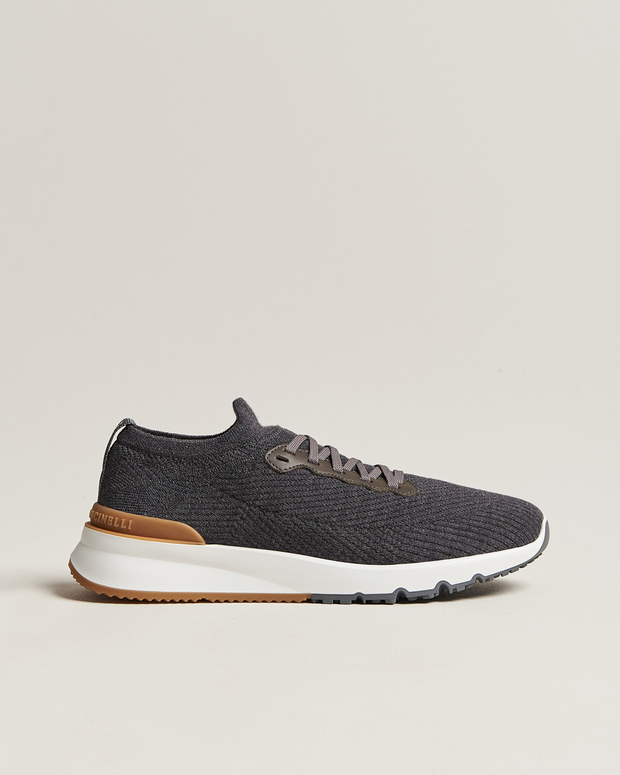 Homme | Brunello Cucinelli Flannel Running Sneakers Dark Grey | Brunello Cucinelli | Flannel Running Sneakers Dark Grey