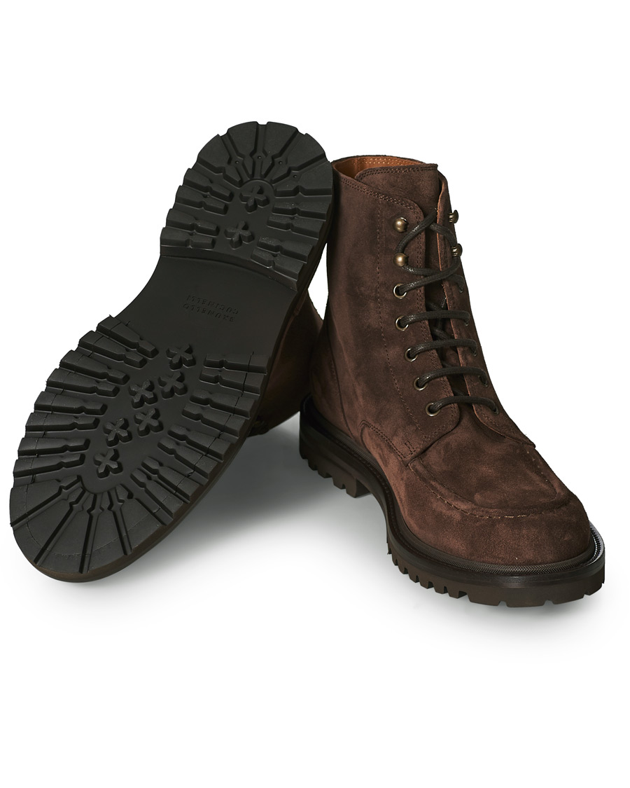 Homme | Brunello Cucinelli Moc Toe Lace Up Boot Dark Brown Suede | Brunello Cucinelli | Moc Toe Lace Up Boot Dark Brown Suede