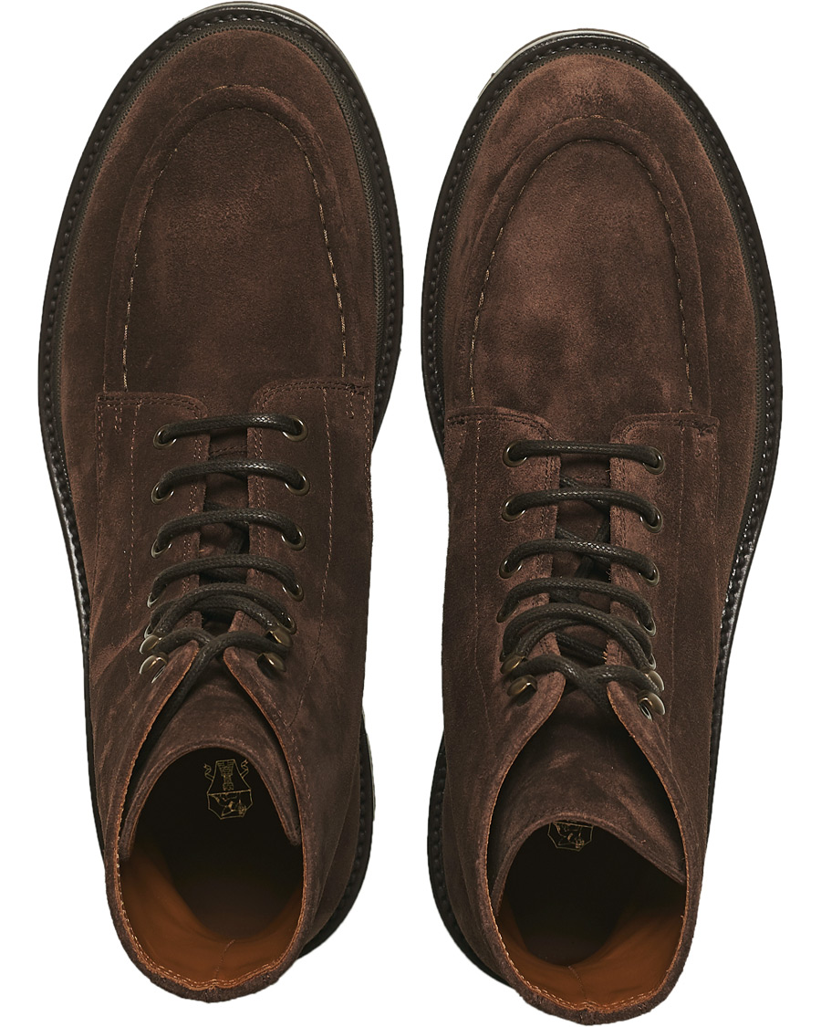 Homme | Brunello Cucinelli Moc Toe Lace Up Boot Dark Brown Suede | Brunello Cucinelli | Moc Toe Lace Up Boot Dark Brown Suede