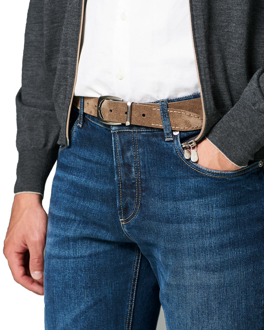 Homme | Brunello Cucinelli Plain Belt Brown Suede | Brunello Cucinelli | Plain Belt Brown Suede