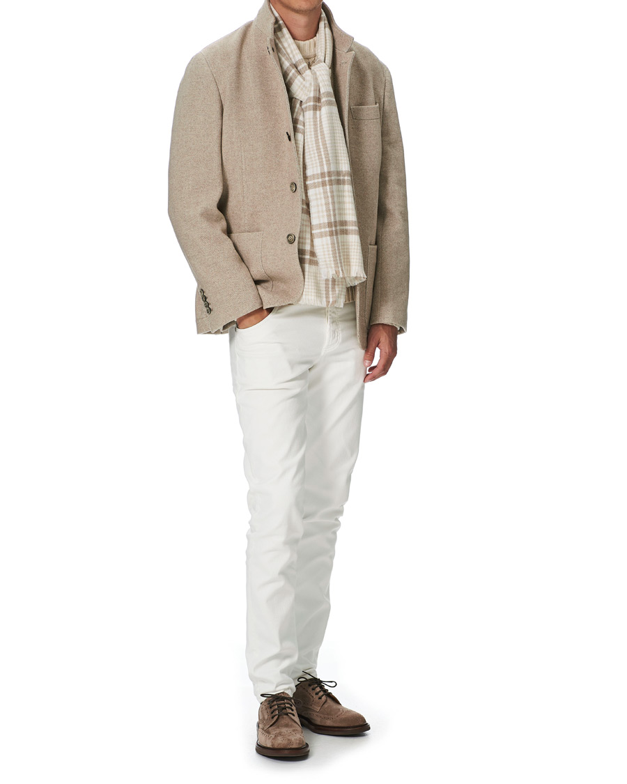 Homme | Brunello Cucinelli Checked Cashmere Scarf Beige | Brunello Cucinelli | Checked Cashmere Scarf Beige