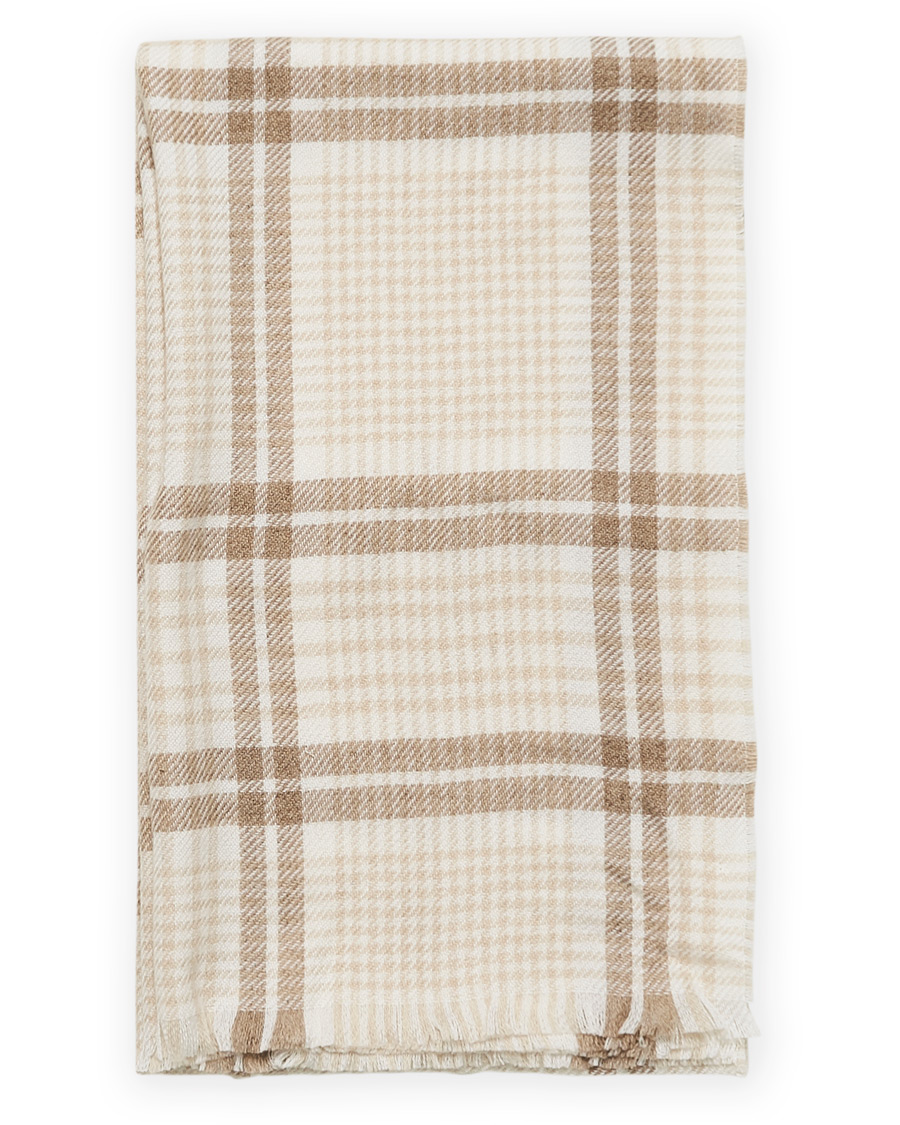 Homme | Brunello Cucinelli Checked Cashmere Scarf Beige | Brunello Cucinelli | Checked Cashmere Scarf Beige
