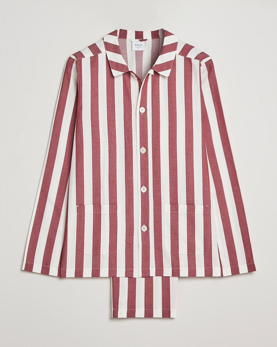 Homme | Peignoirs Et Pyjamas | Nufferton | Uno Striped Pyjama Set Red/White