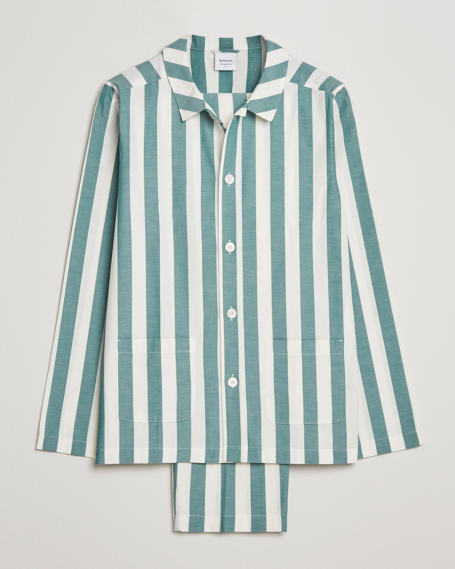 Homme | Peignoirs Et Pyjamas | Nufferton | Uno Striped Pyjama Set Green/White