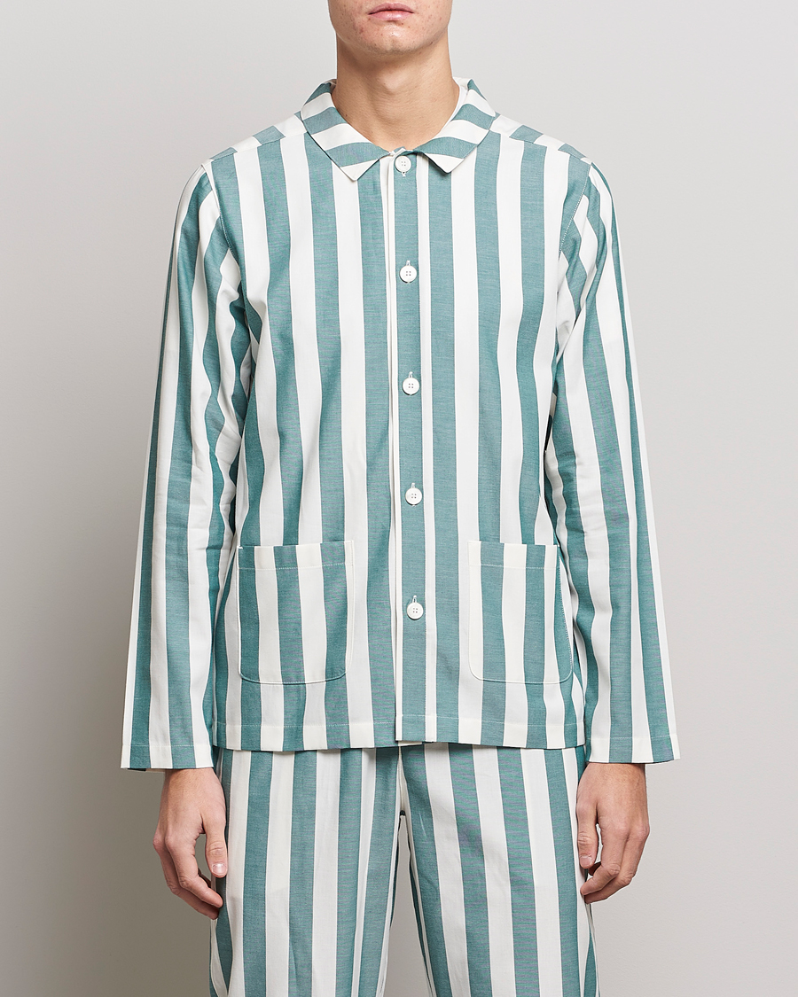 Homme | Peignoirs Et Pyjamas | Nufferton | Uno Striped Pyjama Set Green/White