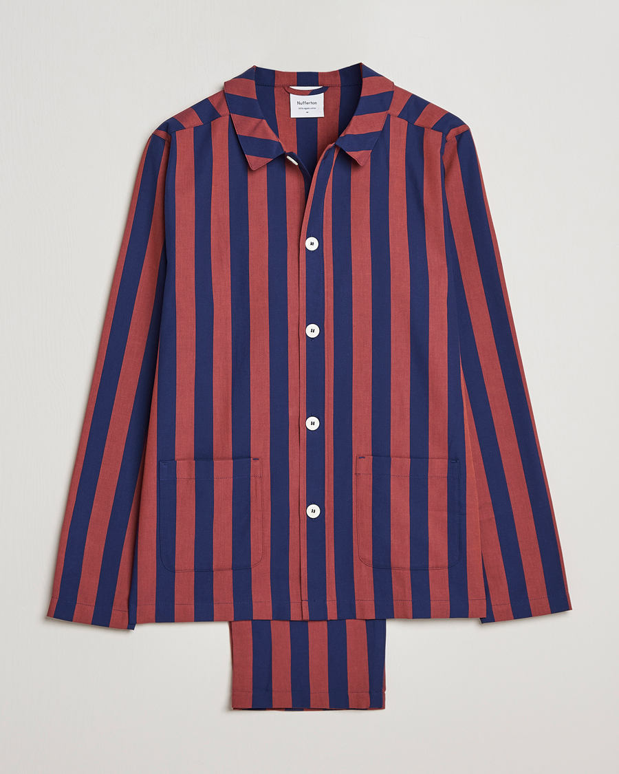 Homme | Nufferton Uno Striped Pyjama Set Blue/Red | Nufferton | Uno Striped Pyjama Set Blue/Red