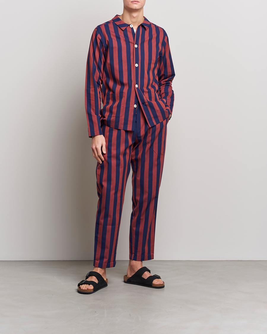 Homme | Nufferton Uno Striped Pyjama Set Blue/Red | Nufferton | Uno Striped Pyjama Set Blue/Red