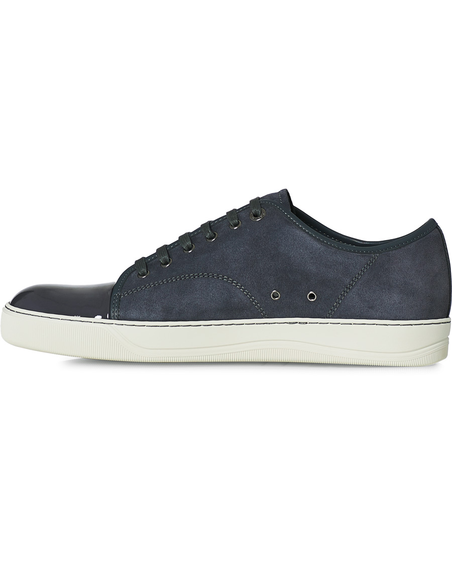 Heren | Lanvin Patent Cap Toe Sneaker Slate Grey | Lanvin | Patent Cap Toe Sneaker Slate Grey