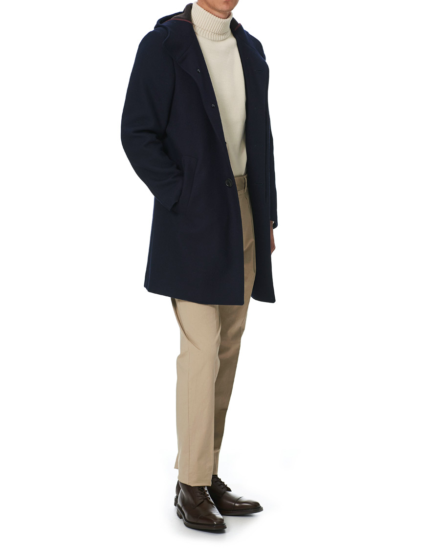 Homme | Manteaux Et Vestes | Canali | Soft Wool Duffelcoat Navy