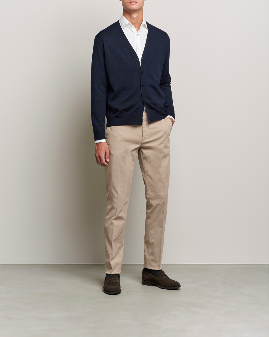 Heren | Truien | Canali | Merino Wool Cardigan Navy