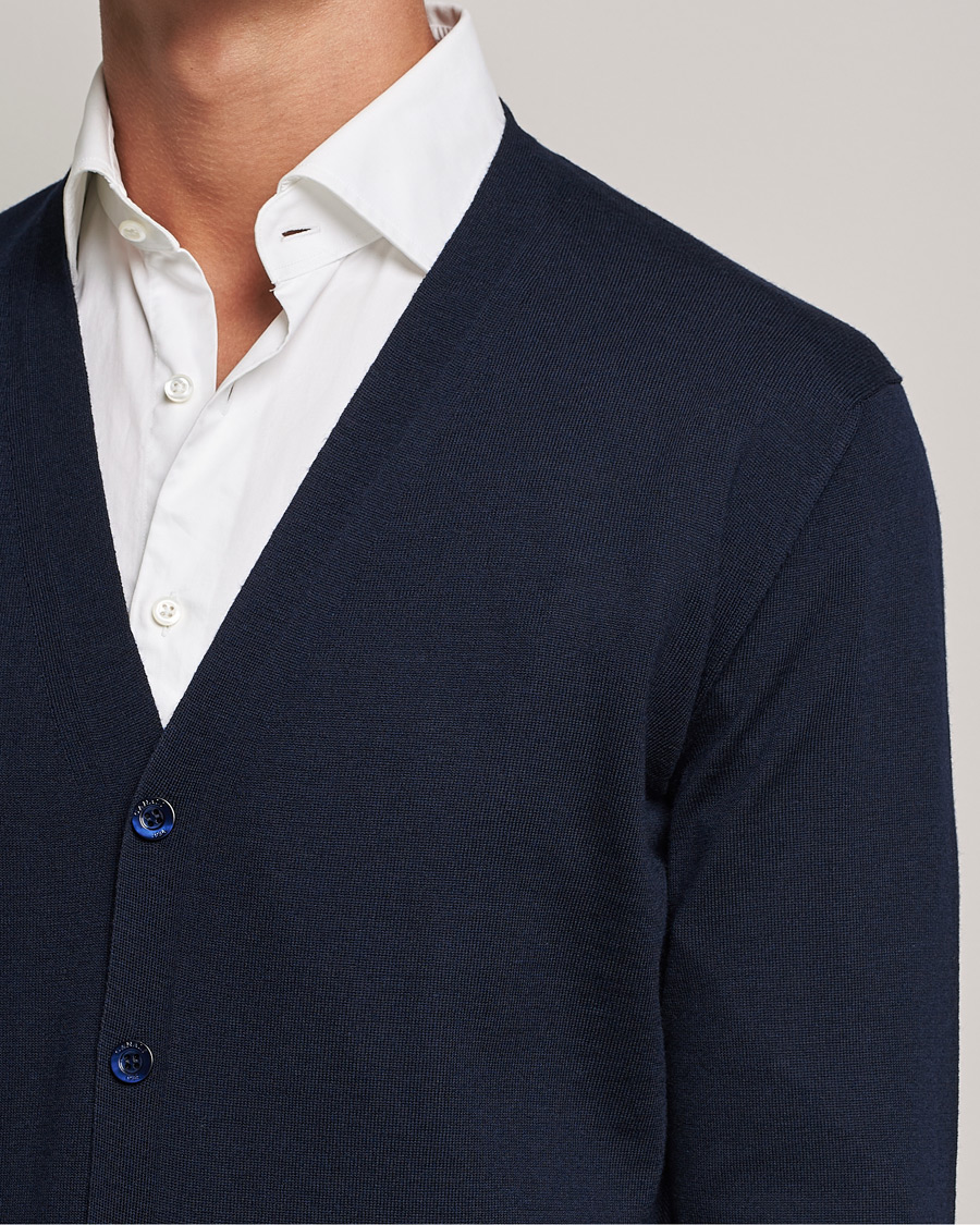 Heren | Truien | Canali | Merino Wool Cardigan Navy