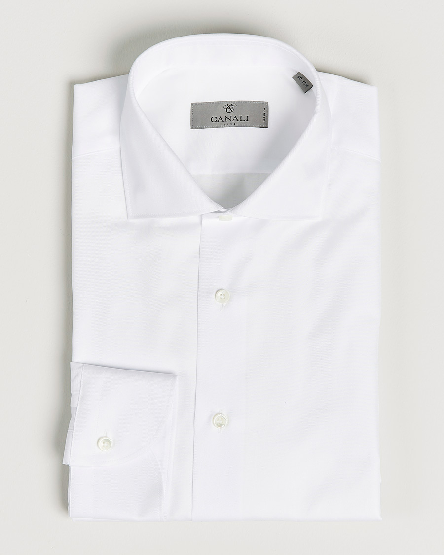 Homme | Chemises | Canali | Slim Fit Cotton Shirt White