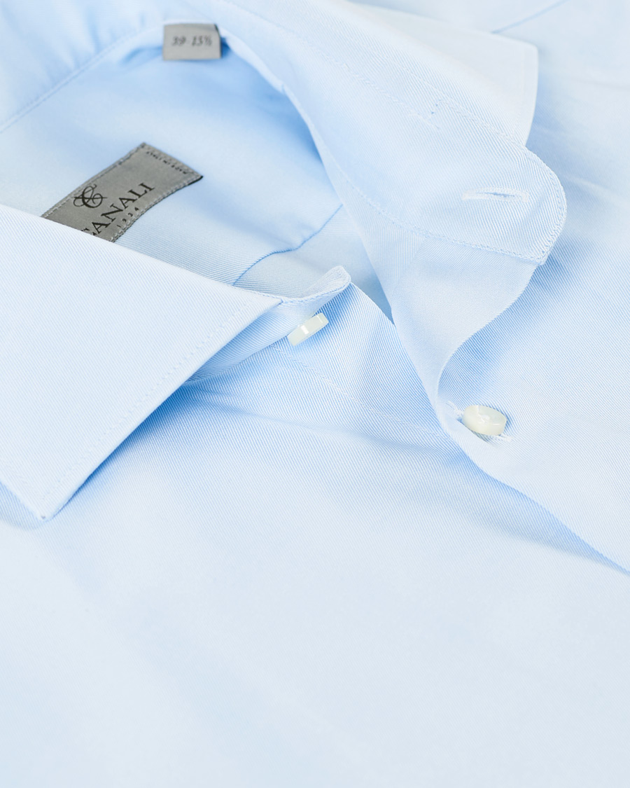 Homme | Chemises | Canali | Slim Fit Cotton Shirt Light Blue