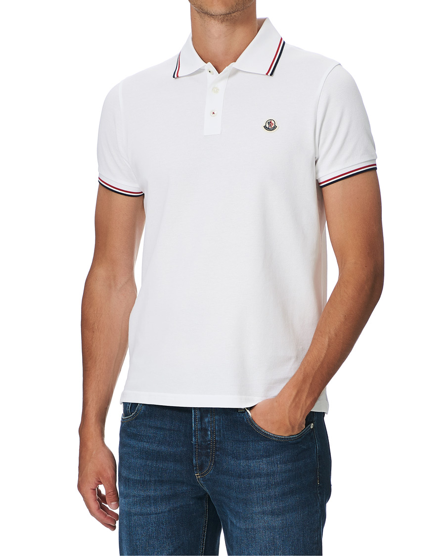 Heren | Polo's | Moncler | Logo Tipped Polo White