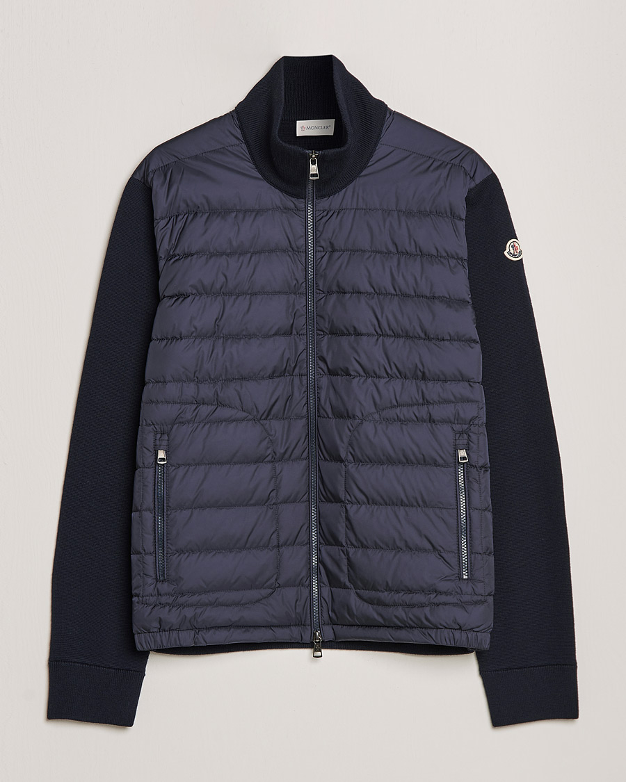 Homme | Pulls Et Tricots | Moncler | Hybrid Zip Sweater Navy