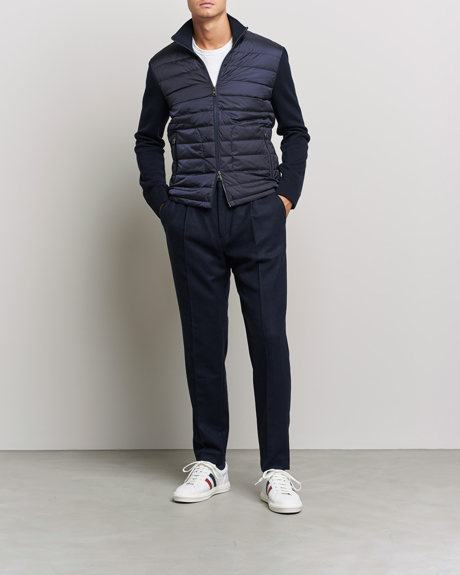 Homme | Pulls Et Tricots | Moncler | Hybrid Zip Sweater Navy