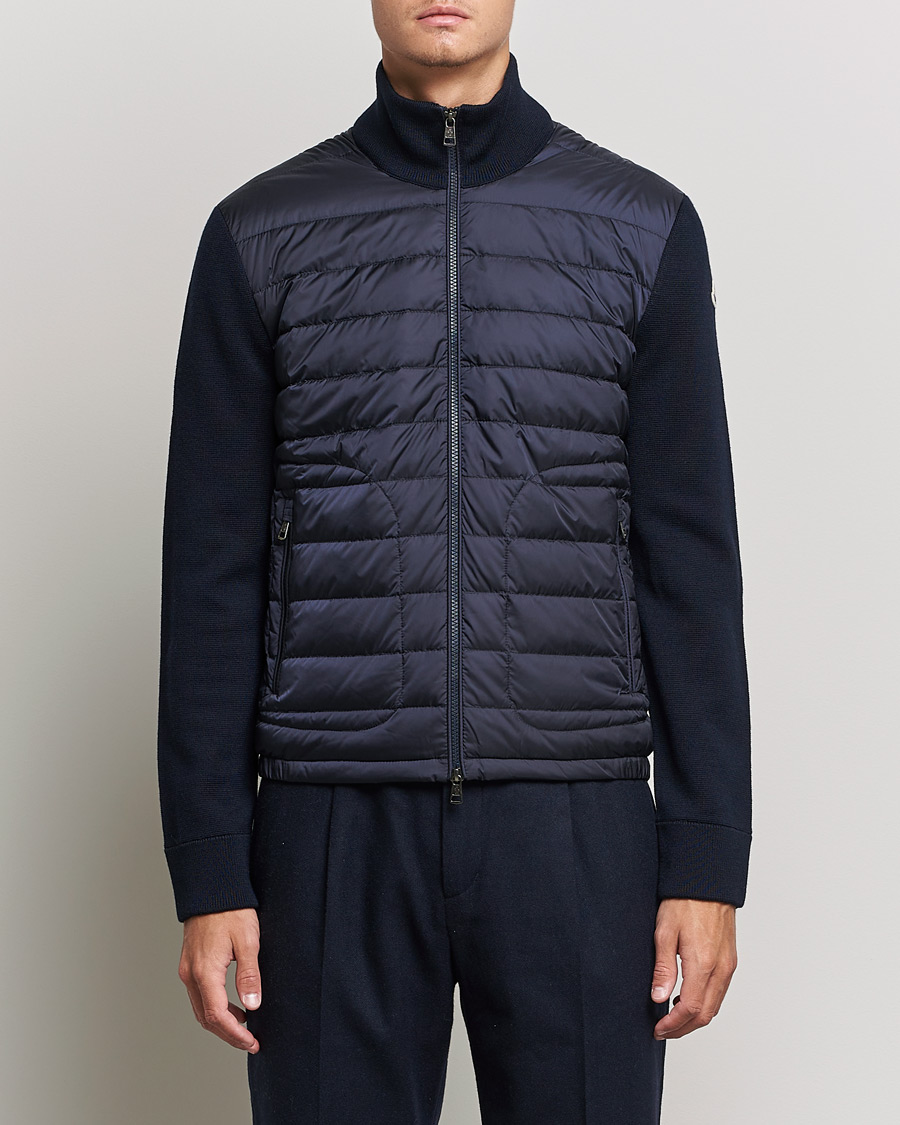 Homme | Pulls Et Tricots | Moncler | Hybrid Zip Sweater Navy