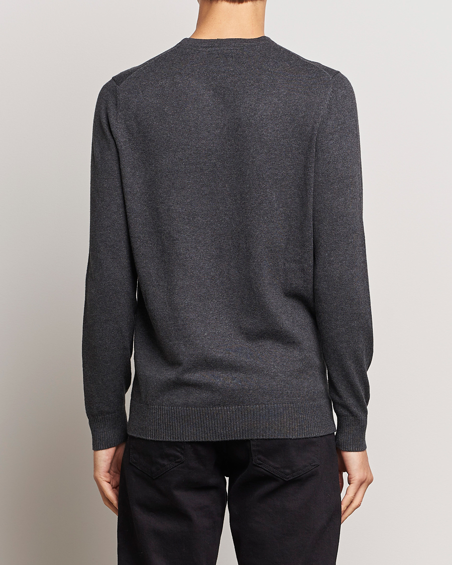 Heren | Truien | Lyle & Scott | Cotton/Merino Crew Neck Jumper Charcoal Marl