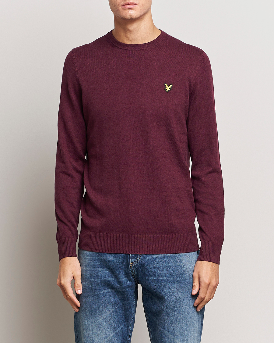 Homme | Pulls Et Tricots | Lyle & Scott | Cotton/Merino Crew Neck Jumper Burgundy