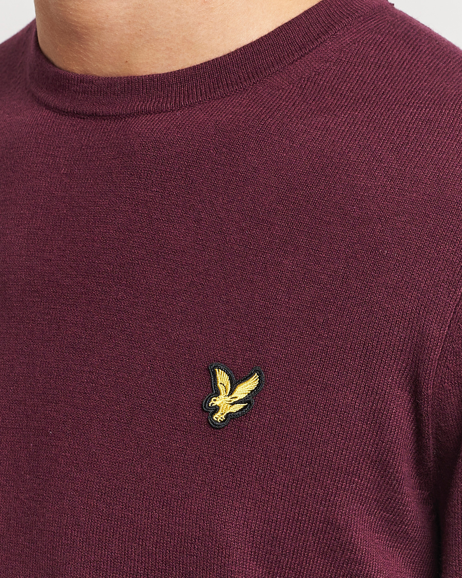 Homme | Pulls Et Tricots | Lyle & Scott | Cotton/Merino Crew Neck Jumper Burgundy
