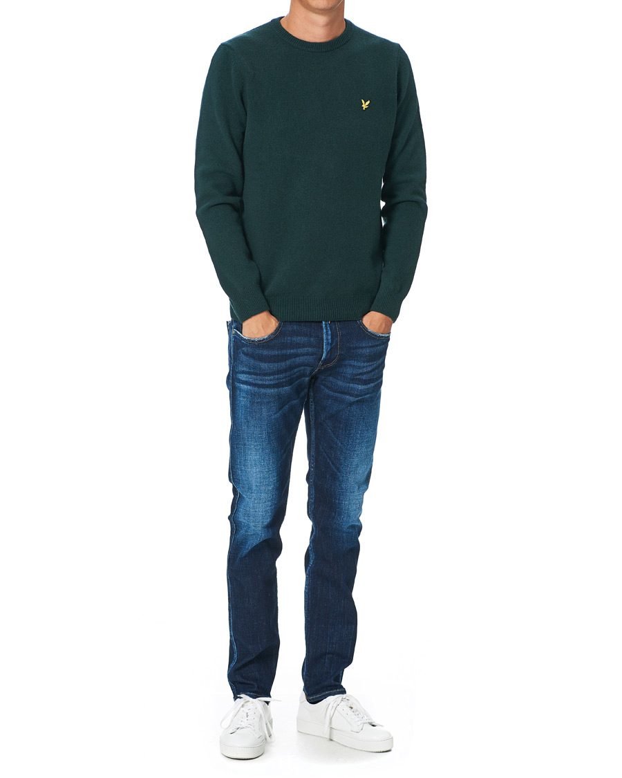 Heren | Truien | Lyle & Scott | Lambswool Crew Neck Pullover Dark Green Marl