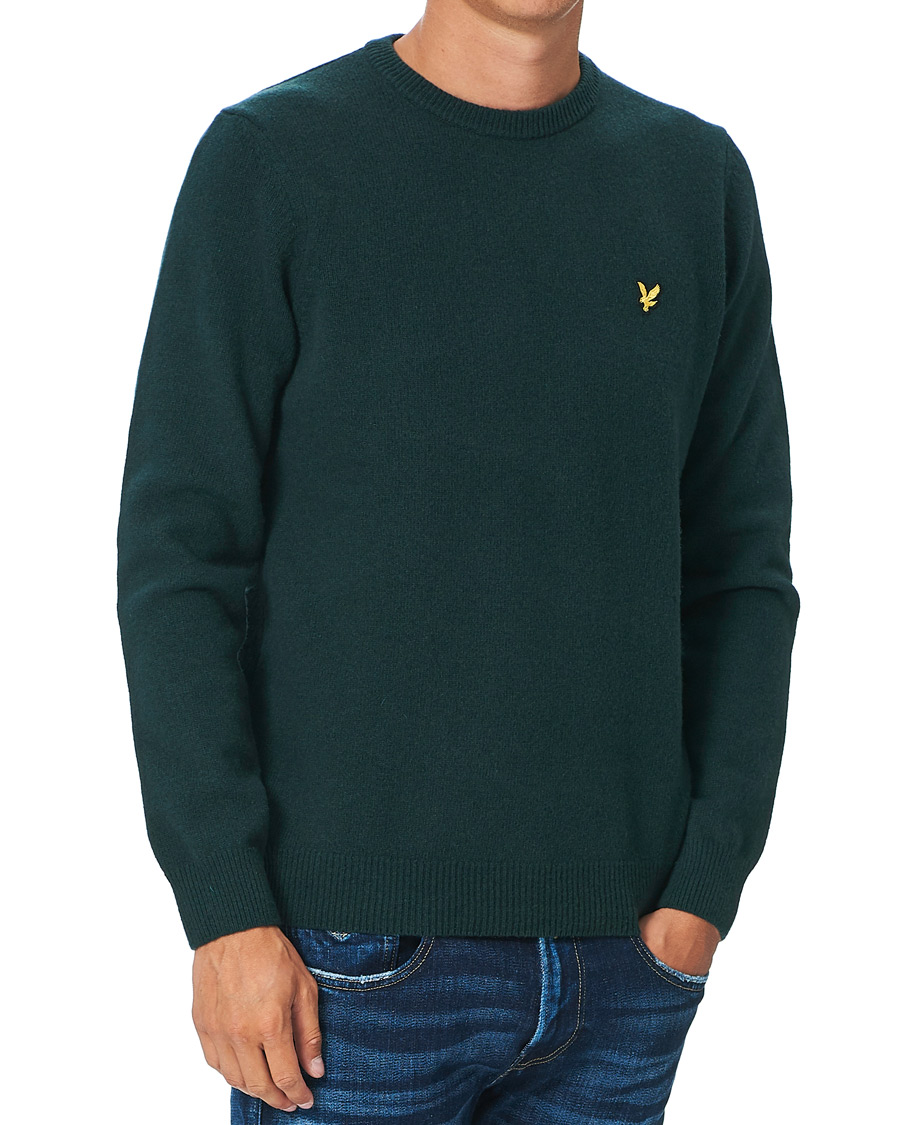 Heren | Truien | Lyle & Scott | Lambswool Crew Neck Pullover Dark Green Marl