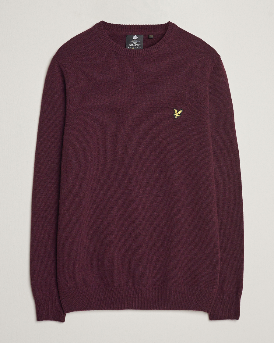 Homme | Pulls Et Tricots | Lyle & Scott | Lambswool Crew Neck Pullover Burgundy Marl
