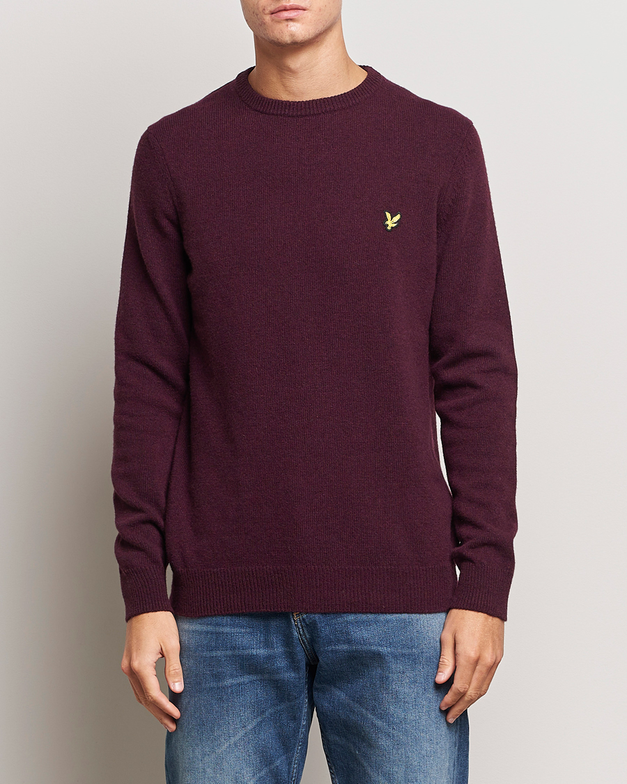Homme | Pulls Et Tricots | Lyle & Scott | Lambswool Crew Neck Pullover Burgundy Marl