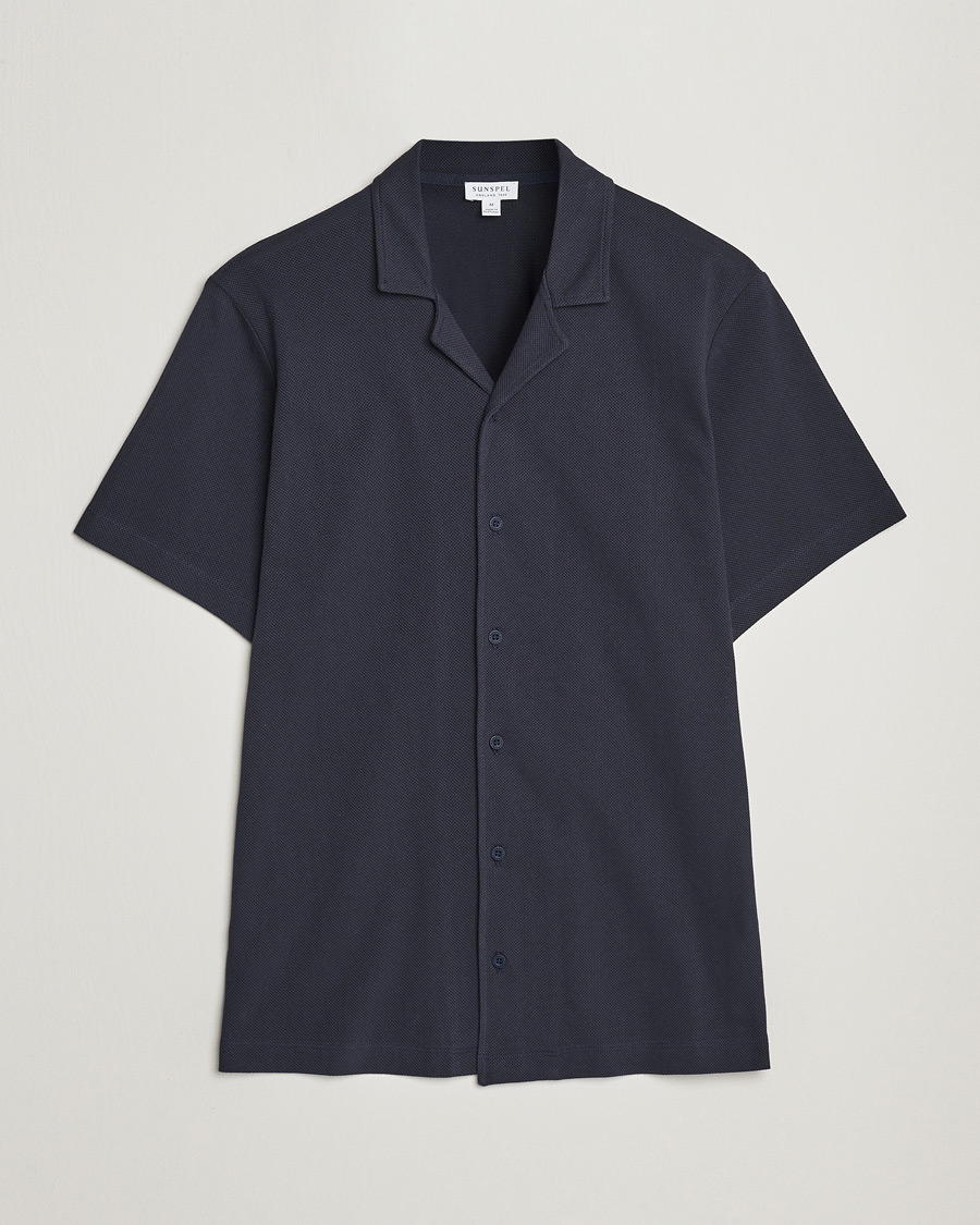Heren | Overhemden | Sunspel | Riviera Resort Shirt Navy