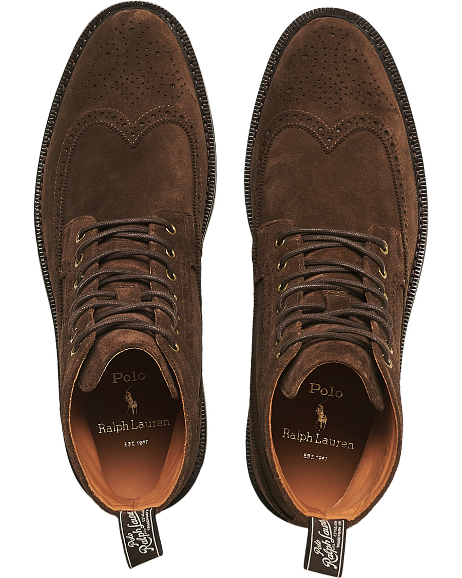 Homme | Polo Ralph Lauren Asher Wing Tip Boot Chocolate Brown Suede | Polo Ralph Lauren | Asher Wing Tip Boot Chocolate Brown Suede
