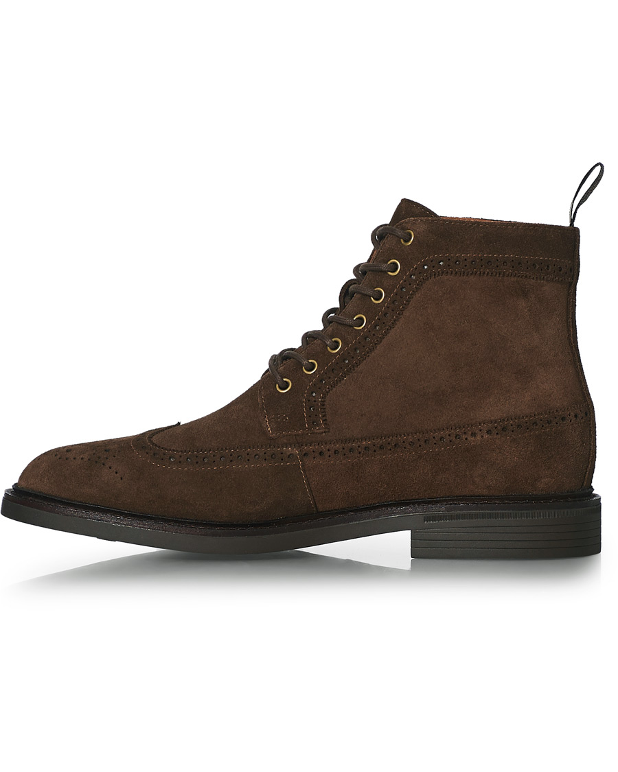 Homme | Polo Ralph Lauren Asher Wing Tip Boot Chocolate Brown Suede | Polo Ralph Lauren | Asher Wing Tip Boot Chocolate Brown Suede