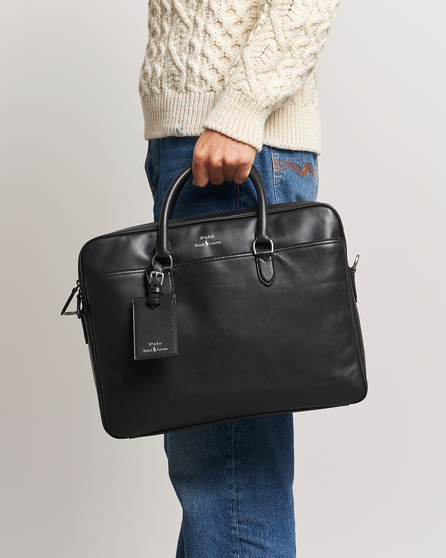 Homme | Polo Ralph Lauren Leather Briefcase Black | Polo Ralph Lauren | Leather Briefcase Black