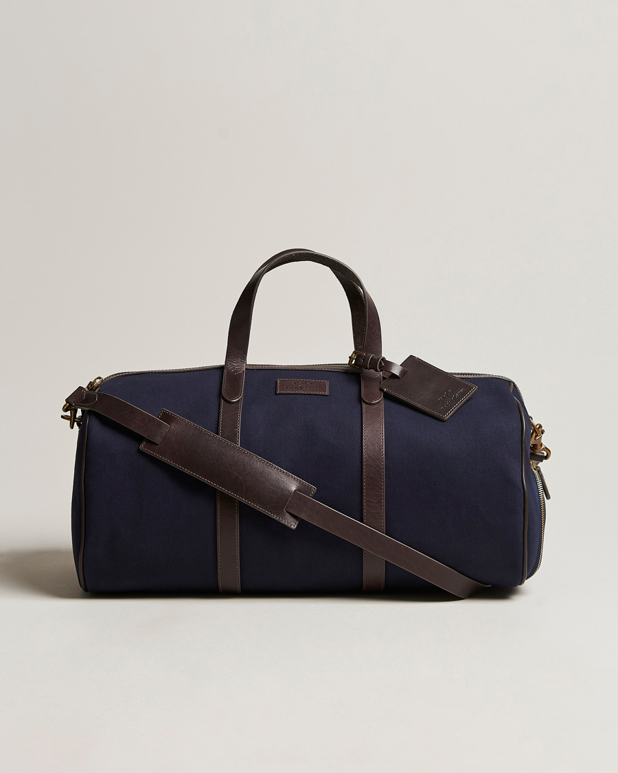 Heren | Polo Ralph Lauren Canvas/Leather Dufflebag Aviator Navy/Brown | Polo Ralph Lauren | Canvas/Leather Dufflebag Aviator Navy/Brown
