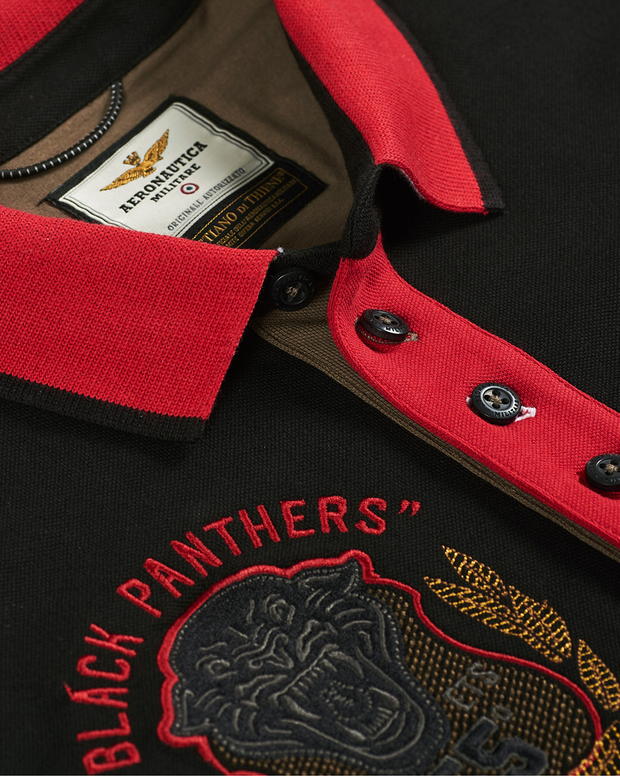 Homme | Pulls Et Tricots | Aeronautica Militare | Long Sleve Logo Polo Military/Black/Red